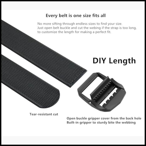 Tactical Nylon Convertible TDU Belt, Heavy Duty Webbing, Adjustable Buckle